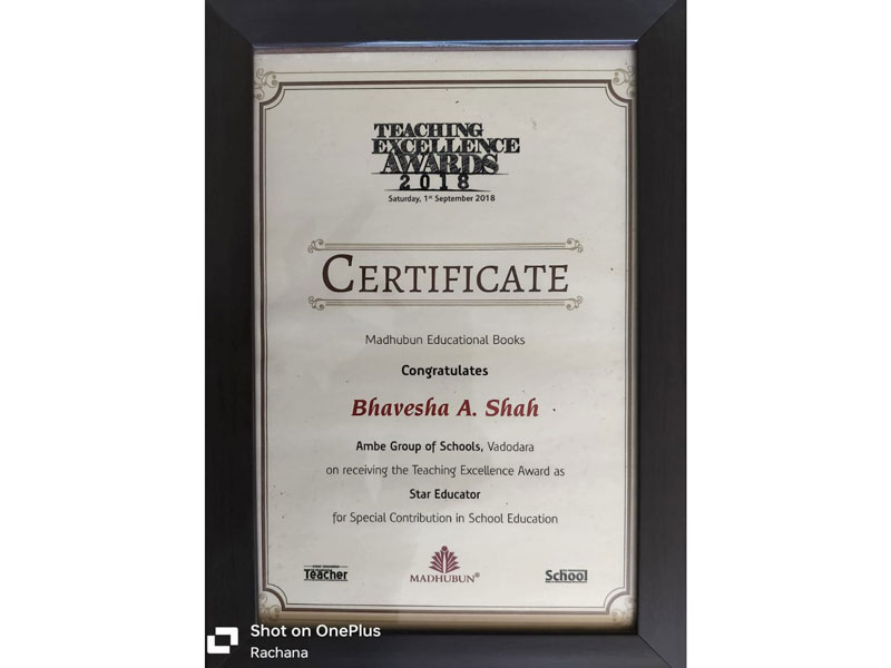Ambe Group of Schools |Mrs. Bhavesha Shah| Teaching Excellence Award